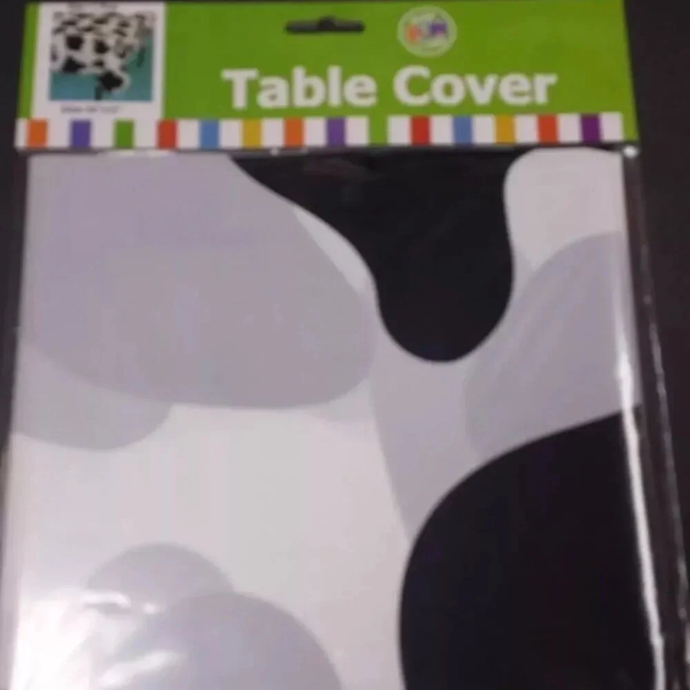 3 Birthday Party Cow Spots Farm Plastic Table Cover Cow Print 54 x 72 Farm Party